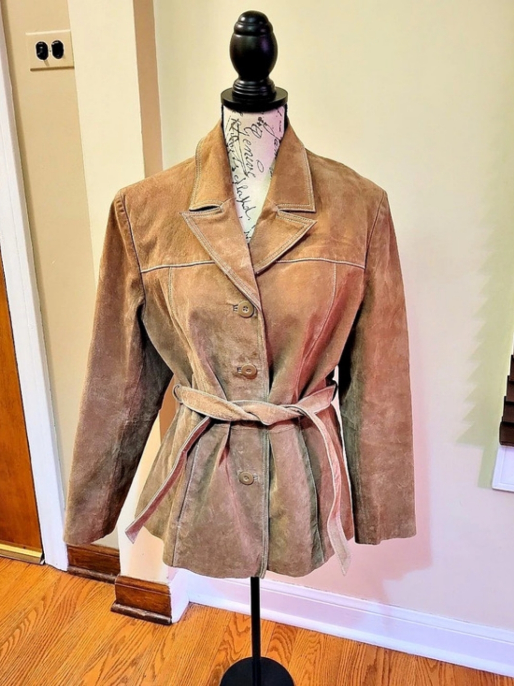 Wilsons Leather Maxima Leather Belted Jacket Brown Large